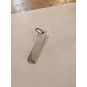 Gucci Logo ID Plate Top Charm Pendant Necklace Top Sterling Silver 925